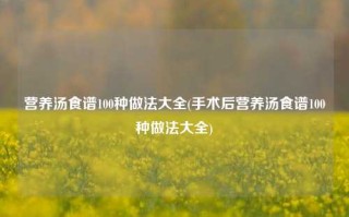 营养汤食谱100种做法大全(手术后营养汤食谱100种做法大全)