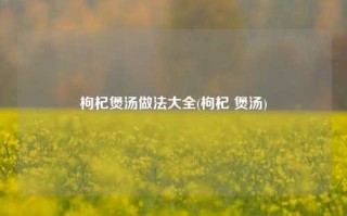 枸杞煲汤做法大全(枸杞 煲汤)