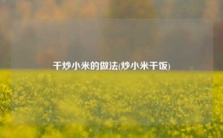 干炒小米的做法(炒小米干饭)