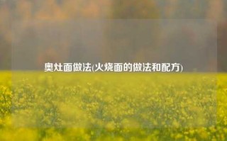奥灶面做法(火烧面的做法和配方)