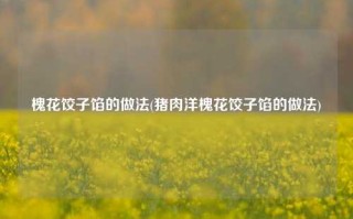 槐花饺子馅的做法(猪肉洋槐花饺子馅的做法)
