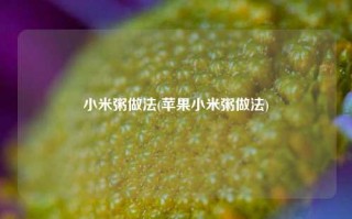 小米粥做法(苹果小米粥做法)