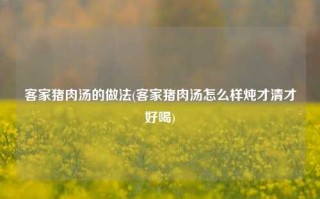 客家猪肉汤的做法(客家猪肉汤怎么样炖才清才好喝)