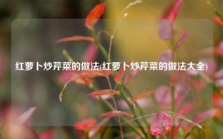 红萝卜炒芹菜的做法(红萝卜炒芹菜的做法大全)