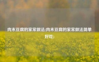 肉末豆腐的家常做法(肉末豆腐的家常做法简单好吃)