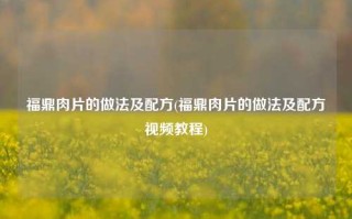 福鼎肉片的做法及配方(福鼎肉片的做法及配方视频教程)