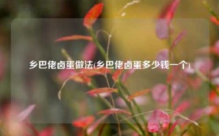 乡巴佬卤蛋做法(乡巴佬卤蛋多少钱一个)