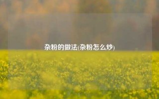 杂粉的做法(杂粉怎么炒)