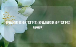 鲫鱼汤的做法产妇下奶(鲫鱼汤的做法产妇下奶放姜吗)