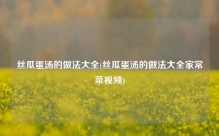 丝瓜蛋汤的做法大全(丝瓜蛋汤的做法大全家常菜视频)
