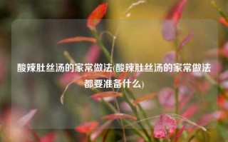 酸辣肚丝汤的家常做法(酸辣肚丝汤的家常做法都要准备什么)
