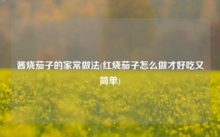 酱烧茄子的家常做法(红烧茄子怎么做才好吃又简单)