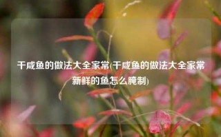 干咸鱼的做法大全家常(干咸鱼的做法大全家常新鲜的鱼怎么腌制)
