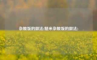 杂粮饭的做法(糙米杂粮饭的做法)