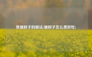 蒸猪肘子的做法(猪肘子怎么蒸好吃)