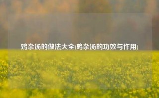 鸡杂汤的做法大全(鸡杂汤的功效与作用)