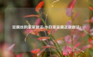 豆腐丝的家常做法(小白菜豆腐正宗做法)