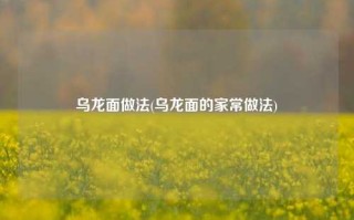 乌龙面做法(乌龙面的家常做法)