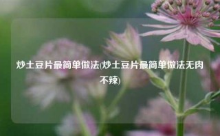 炒土豆片最简单做法(炒土豆片最简单做法无肉不辣)