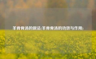 羊脊骨汤的做法(羊脊骨汤的功效与作用)