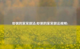 虾粥的家常做法(虾粥的家常做法视频)