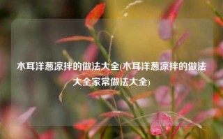 木耳洋葱凉拌的做法大全(木耳洋葱凉拌的做法大全家常做法大全)