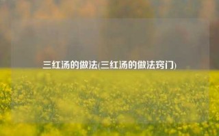 三红汤的做法(三红汤的做法窍门)
