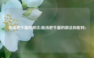 酸汤肥牛面的做法(酸汤肥牛面的做法和配料)