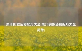 果汁的做法和配方大全(果汁的做法和配方大全简单)
