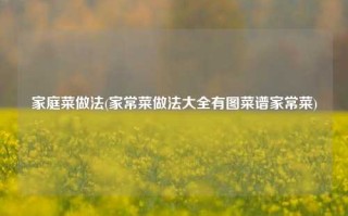 家庭菜做法(家常菜做法大全有图菜谱家常菜)