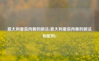 意大利番茄肉酱的做法(意大利番茄肉酱的做法和配料)