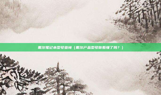 戴尔笔记本型号查询(戴尔产品型号你看懂了吗?) 戴尔笔记本型号查询(戴尔产品型号你看懂了吗?)