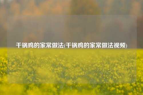 干锅鸡的家常做法(干锅鸡的家常做法视频)