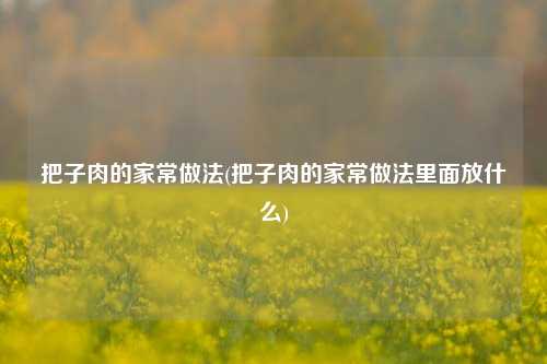 把子肉的家常做法(把子肉的家常做法里面放什么)