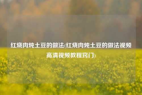 红烧肉炖土豆的做法(红烧肉炖土豆的做法视频高清视频教程窍门)
