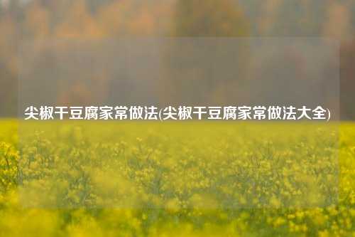 尖椒干豆腐家常做法(尖椒干豆腐家常做法大全)