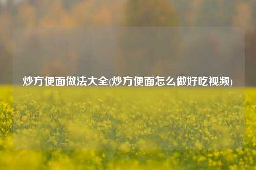 炒方便面做法大全(炒方便面怎么做好吃视频)