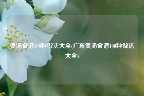 煲汤食谱100种做法大全(广东煲汤食谱100种做法大全)