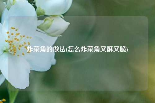 炸菜角的做法(怎么炸菜角又酥又脆)