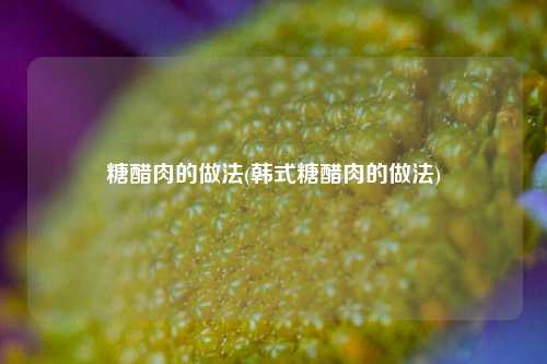 糖醋肉的做法(韩式糖醋肉的做法)