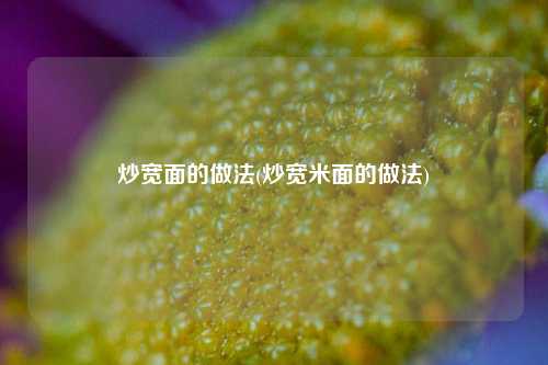 炒宽面的做法(炒宽米面的做法)