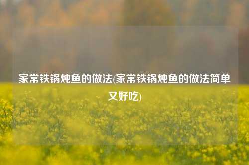家常铁锅炖鱼的做法(家常铁锅炖鱼的做法简单又好吃)