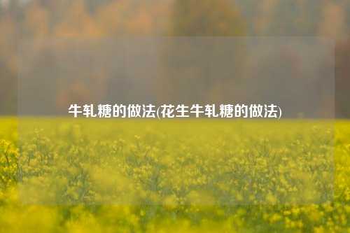 牛轧糖的做法(花生牛轧糖的做法)