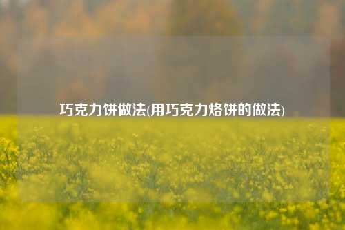 巧克力饼做法(用巧克力烙饼的做法)