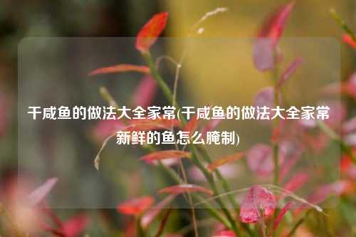 干咸鱼的做法大全家常(干咸鱼的做法大全家常新鲜的鱼怎么腌制)