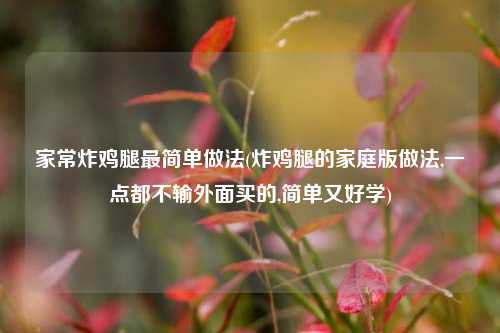 家常炸鸡腿最简单做法(炸鸡腿的家庭版做法,一点都不输外面买的,简单又好学)
