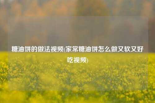 糖油饼的做法视频(家常糖油饼怎么做又软又好吃视频)