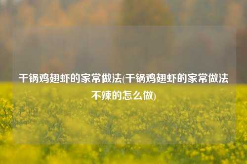 干锅鸡翅虾的家常做法(干锅鸡翅虾的家常做法不辣的怎么做)