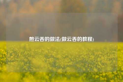 煎云吞的做法(做云吞的教程)